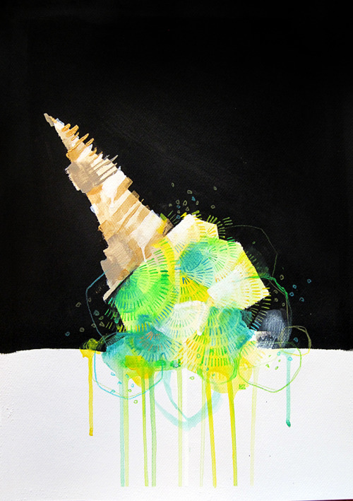 Summer Ruined (Mint and Bubblegum)Mixed media on paper30cm x 42cmAvailable