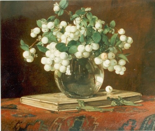 huariqueje:Snow-berries in a vase  -  Jan Bogaerts  1934Dutch 1878-1962