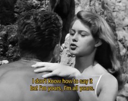 goregirlsdungeon:    Brigitte Bardot and Jean-François Calvé in THE GIRL IN THE BIKINI (1952) directed by Willy Rozier   