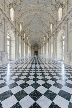 italian-luxury:Galleria Grande | Italy | Source The Palace of Venaria is located near Turin, Piedmont. The palace was the royal hunting lodge of the Savoy family. This beautiful corridor is the Galleria Grande and according to Wikipedia “erroneously”