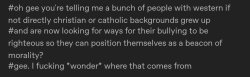 communalblackout:mad-dyspunktional:Can we talk about how a seriously concerning number of people are drawn to social justice not out of the goodness of their hearts but because there are prevalent circles within the social justice community that actively