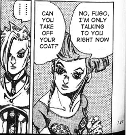 outofcontextjojo: They don’t call him Swiss-Cheese Stripper for nothing  Fugo&rsquo;s moment has come