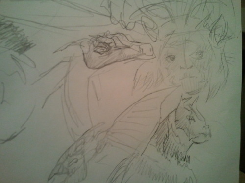 meant to post these sketches almost a year ago. early spirit beast sketches from a friend
