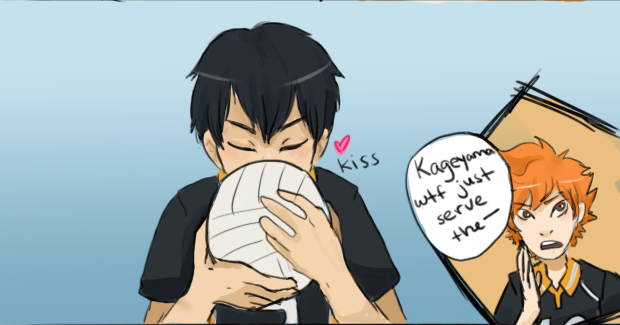 coconutcoconutcoconut:  tobio “totally smooth” kageyama kisses what is probably