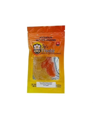 Chef’s Treats – Full Spectrum Grapefruit Wedges 200mg THC
19.99 CA$
See more : https://wtfcannabis.com/product/chefs-treats-full-spectrum-grapefruit-wedges-200mg-thc/
Chef’s Signature gummies. Chef has mastered the gummy, each gummy packs a 20mg of...
