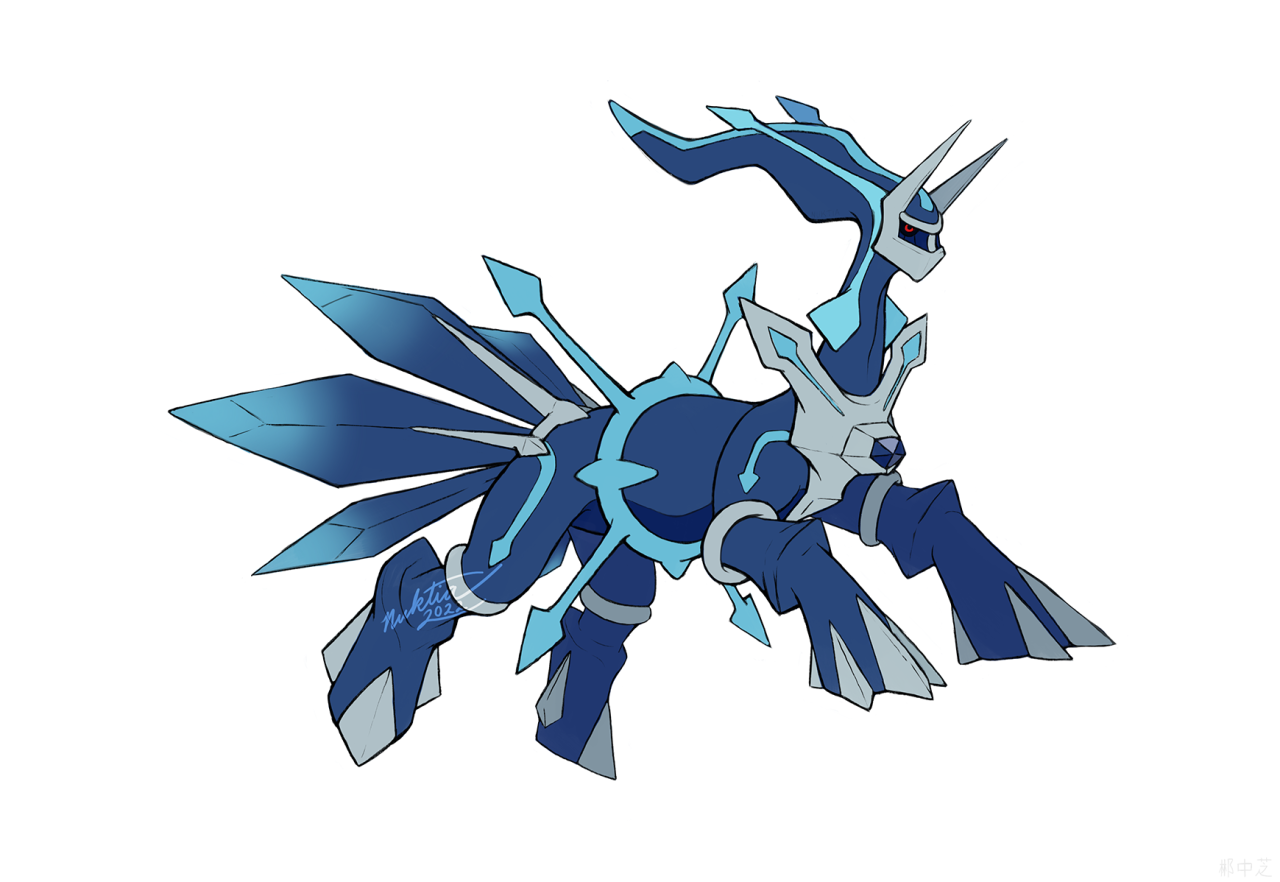 my dialga and palkia origin forme redesigns, now in color!