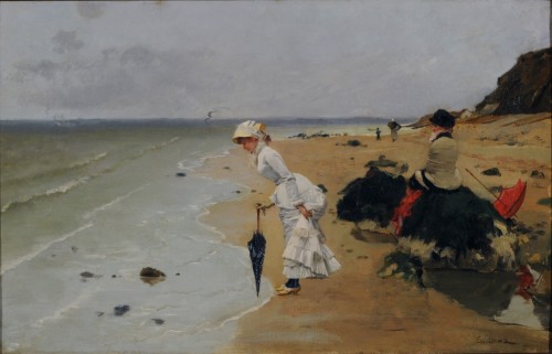 “At the beach” by Ernest Ange Duez (1843-1896)