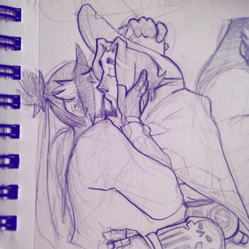 grimdarkmatt:I want to post this separately from my last art post bc I am so proud of that kiss