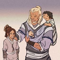 scrtminlikesdrawing:themelonlordapproves: nukilik-fandom:  Grandpa Hakoda, cause he gets no love from the fandom. I think it’s beautiful because he missed a lot with his own kids, so I imagine him  trying to be there for his grandchildren. EDIT: Cropped