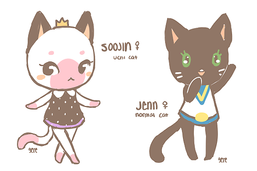 mayorgere:  i was in the mood to draw cat villagers so i made two buddies into them