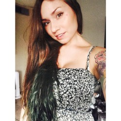 suicidegirls:  elliasuicide:I did a thing to my hair today 🙈 finally! 💚💚💚💚  Ellia Suicide