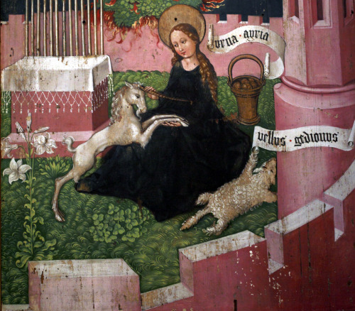 bayazeth:Altarpiece of the Dominicans: The Mystical Hunt (detail), by Martin Schongauer