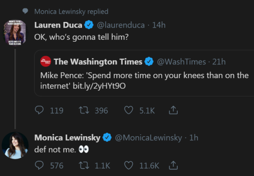 sirfrogsworth:Monica Lewinsky is funnier than all of the comedians who made shitty jokes about her. 