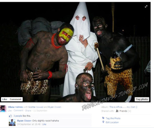 ratchetmess:  A young white Australian woman turned 21 and decided to have an “African” themed birthday party. UMMMMMMMM CAN WE NOT! SO MUCH WRONG I CAN’T EVEN START!