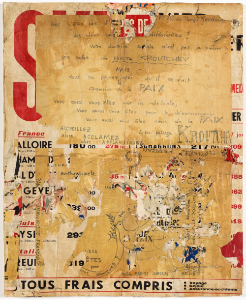 garadinervi: Raymond Hains, La Colombe de la paix, (torn posters mounted on canvas), 1959 [Fondation