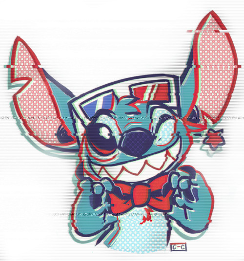 billysquirrel:  crayonchewer:  Dapper Stitch & Dapper Stitch has a gLiTcH Version Because I’m a huge dork and this is what I do to my plushies in my spare time.╰(✿´⌣`✿)╯  So cute =3 