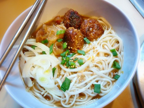intolrant:  I don’t know but it had sweet meatballs and tendon in an anchovy-anise broth and was good. So I ate it. Sometimes I just throw things in a pot and pray. 