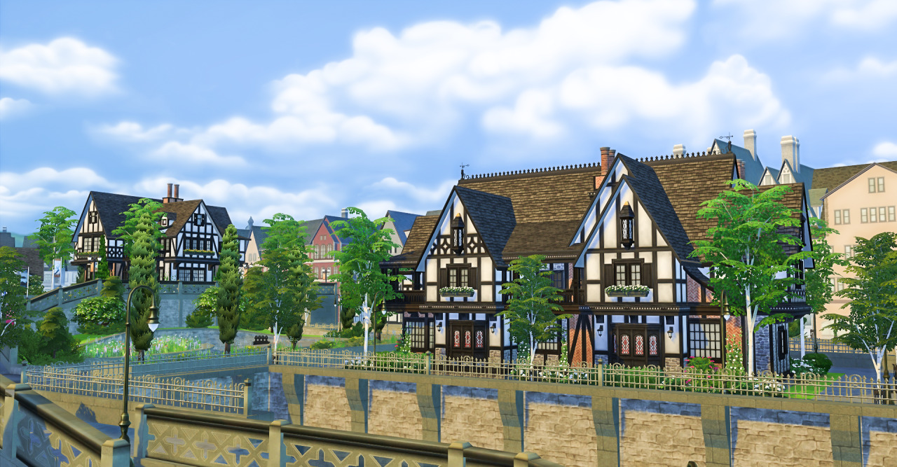 I have had this home sitting in my Windenburg saves from my previous computer so I decided to dig it out and put it in my makeover save. I polished it up a little and now you all can have this grand Tudor in your inner-city district.
The home...