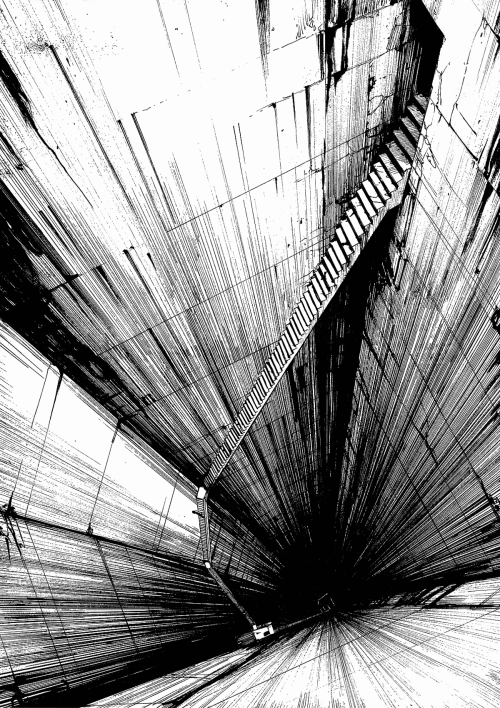 archatlas:  Tsutomu Nihei 弐瓶 勉 Tsutomu Nihei is a Japanese manga artist. His cyberpunk-influenced artwork has gained a strong cult following. At first he studied architecture and later this influence has shown up in his manga works in his depiction