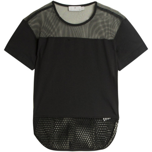 STELLA McCARTNEY FOR ADIDAS Mesh T-shirt ❤ liked on Polyvore (see more over the shoulder shirts)