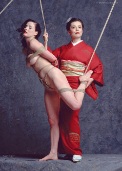 m050812:  Dita von Teese &amp; Midori       (San Francisco 2001) photographed by Craig Morey, (cover photo of the book “Seductive Art of Japanese Bondage)