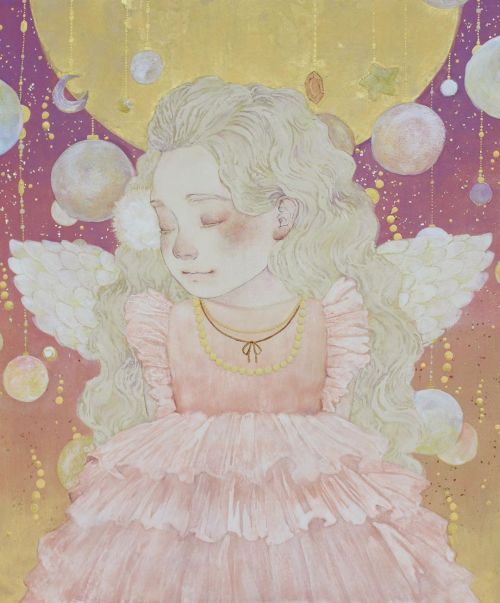 ＊ 『 melody 』2014 ＊＊＊ ●mineral pigments, japanese-paper, wood panel, gold leaf ・ 梅雨の時期となりジメジメの毎日ですね。 