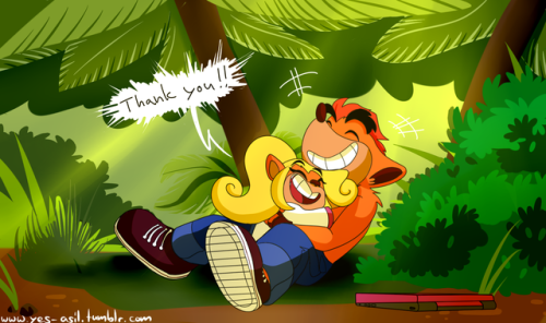 dedoarts: grimphantom2:  yes-asil: Crash might be called dumb on multiple occasions, but he has good ideas when it really matters Daawww   ow the feels! Too adorable! 