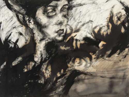 thunderstruck9:  Michaël Borremans (Belgian, b. 1963), Female figure, 1985. Brush drawing, 55 x 74 cm 