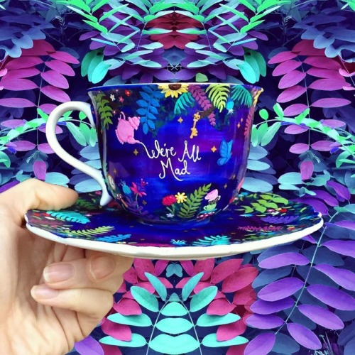sosuperawesome:Hand Painted Teacups & Saucers and Mugs by Sydonie Baldissera on EtsySee our ‘mug