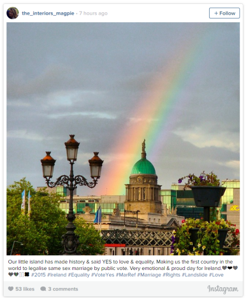 See more photos here: Rainbows Are Forming Over Ireland After The Same-Sex Marriage Vote