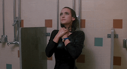 Winona Ryder’s boobs under a wet top in Heathers