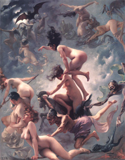 vintagegal:  Witches going to their Sabbath by Luis Ricardo Falero (1878) (via) 