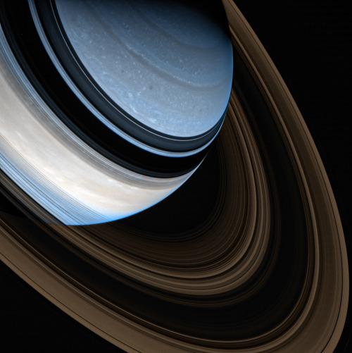 space-pics: Near-Infrared view of Saturn, processed using Cassini mission data