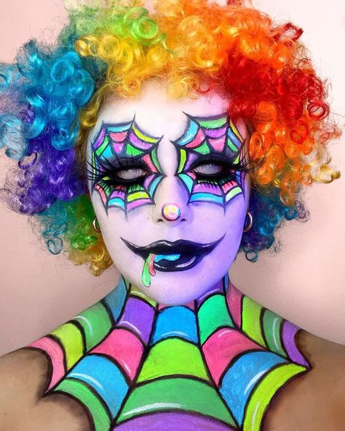 Halloween Inspo@sydneypurlPosted @withregram • @sydneypurl Neon clown. . IB @tmdmakeupUsing: