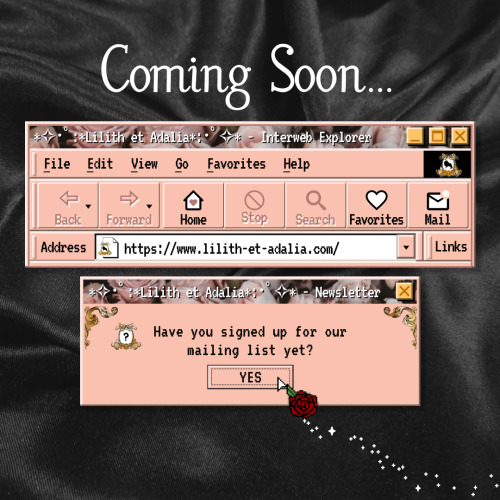 ANNOUNCEMENT: The Lilith et Adalia website is now LIVE!! Join our mailing list to know when our new 