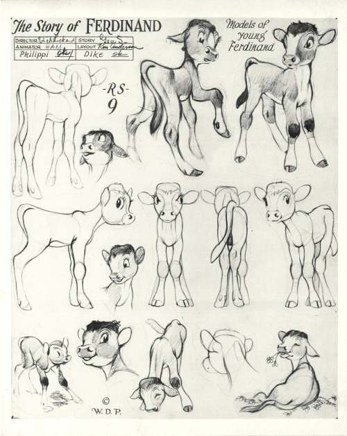 the-disney-elite:Original model sheets from Walt Disney’s Ferdinand the Bull (1938).