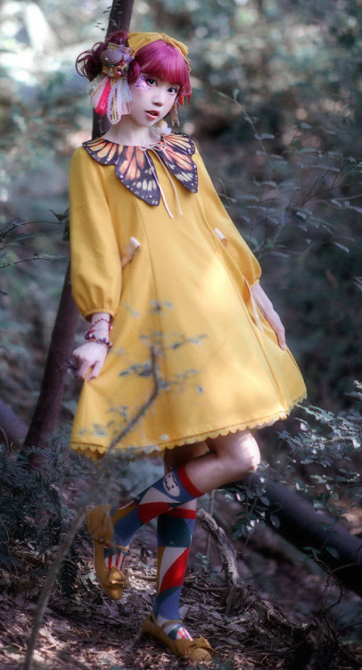 lolita-wardrobe: New Release: Yolanda 【-Isabella’s Butterfly-】 Lolita OP Dress and Headbow ◆ S