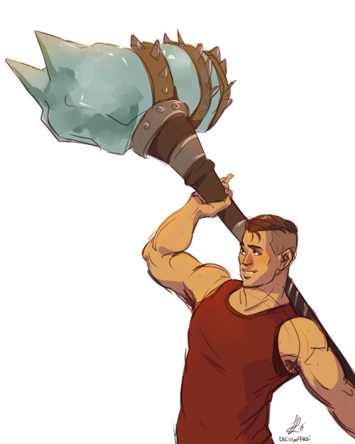 coolgeth:strong arm krem with his big as fuck maul. he probably tosses it around for fun with his st