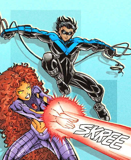 littlebluewing: Dick and Kory in Young Justice: Sins of Youth