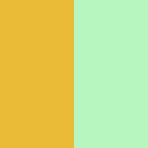color and color 38686 - #e9bb37 and #b7f6be