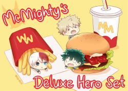 na-ruu:  Last minute BNHA burger print for