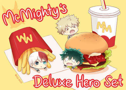 na-ruu:  Last minute BNHA burger print for SMASH2016 