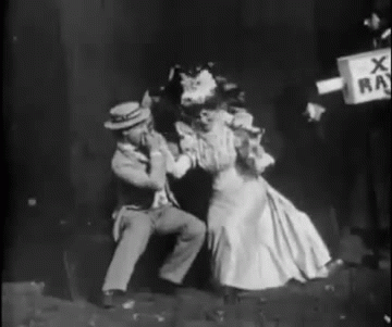 nitratediva:From “The X-Rays” (1897), a trick film in which a flirting couple are suddenly shown as 