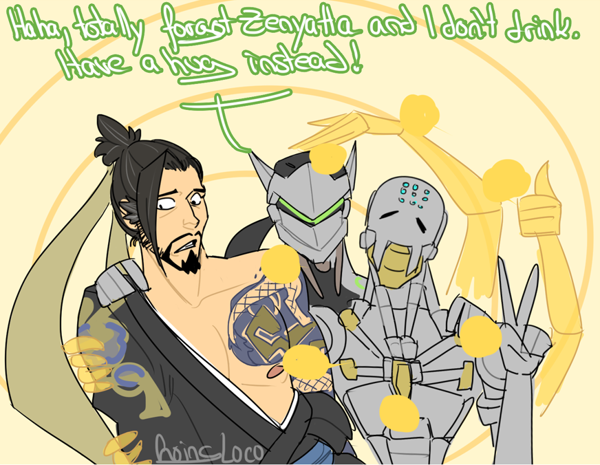goingloco:  Zenyatta is a protective bf. Hanzo doesn’t want to visit anymore. 