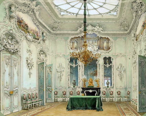 Interiors of the Winter Palace, The Green Dining Room, 1852 by Luigi Premazzi (Italian, 1814–1