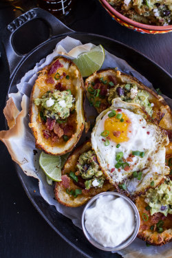 craving-nomz:  Fully Loaded Potato Skins with Chipotle Southwest Guacamole