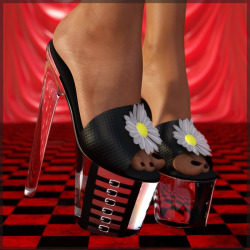 Bring the warm days back, at least to your feet. Feel the flower power! New Daisy Heels for Genesis 3/V7 by SynfulMindz! 5 Mats for the shoes and Iray optimized! Open you Daz Studio 4.8 and make your V7 proud! This product is also 18% off until 10/22/2015