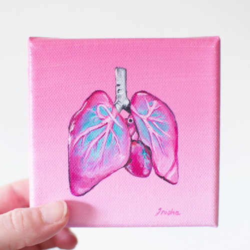 mini pastel anatomy paintings $50 each on etsy by Trisha Thompson Adams