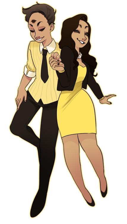 officialvoiceofdesertbluffs:Partners in crime.Divina and Kevin piece commissioned from chiibuns/moch