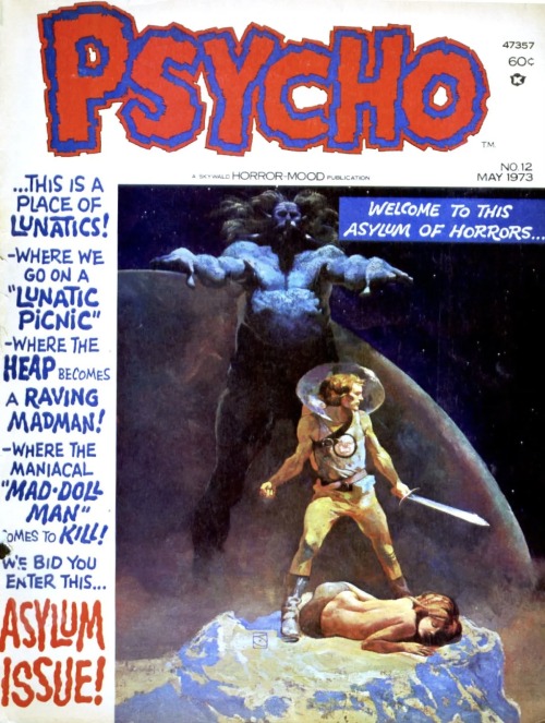 Jeffrey Catherine Jones, cover illustration for Psycho #12, May 1977._______________________________